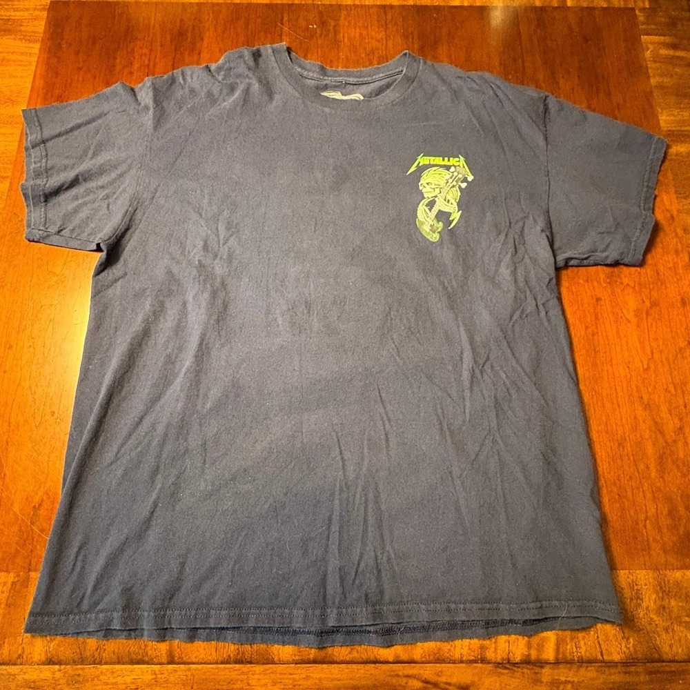 Metallica x Powell Peralta Pushead Skeleton Guitar T-Shirt Navy Men's XL